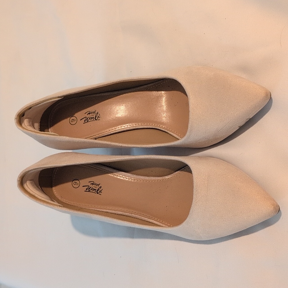 Classic Women's Pointed Toe Heels in Light Beige